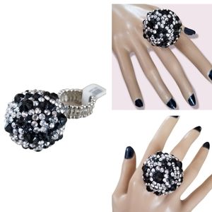 Fabulous Disco Ball Large Rhinestone Crystal Statement Ring One Size NWT